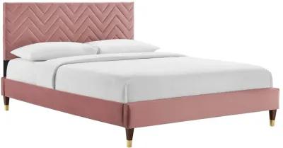 Modway - Leah Chevron Tufted Performance Velvet King Platform Bed