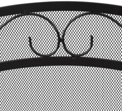 Sunnydaze 50 in Elegant Scroll Steel 3-Panel Fireplace Screen - Black