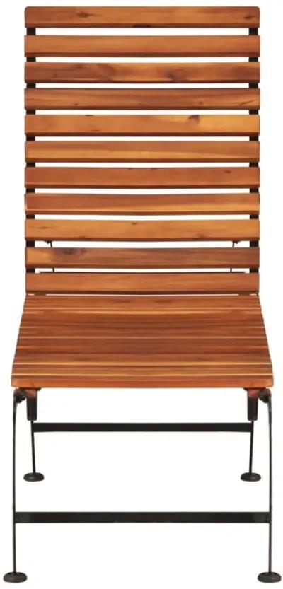 vidaXL Sun Lounger with Steel Legs Solid Wood Acacia