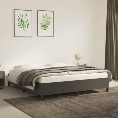 vidaXL California King Size Bed Frame in Velvet Dark Gray - Modern Double Bed Design with Sturdy Plywood Slats and Supportive Legs