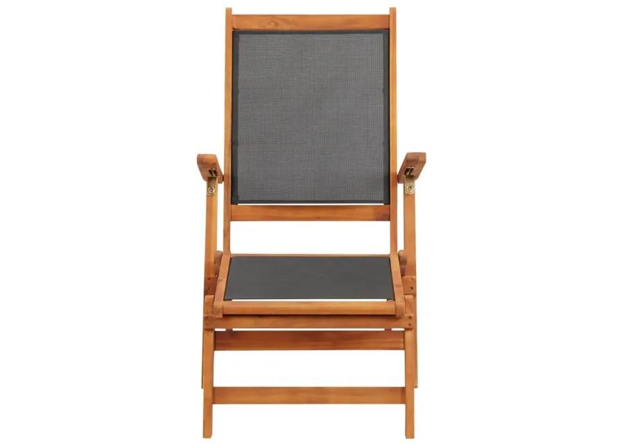 vidaXL Sun Lounger Solid Acacia Wood and Textilene