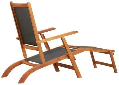 vidaXL Sun Lounger Solid Acacia Wood and Textilene