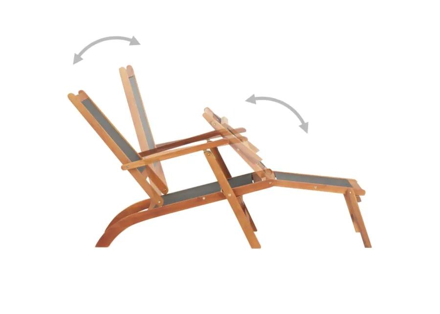 vidaXL Sun Lounger Solid Acacia Wood and Textilene