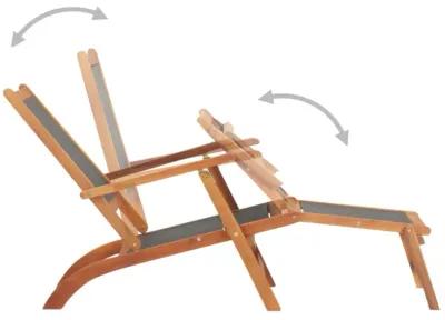 vidaXL Sun Lounger Solid Acacia Wood and Textilene