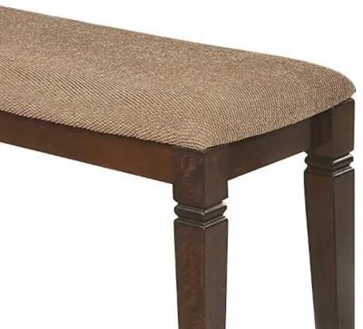 Fabric Upholstered Solid Wooden Bench, Light & Dark Brown-Benzara