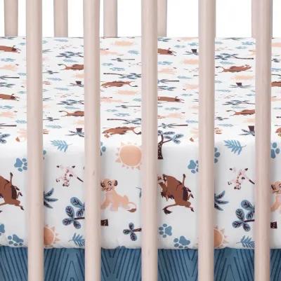 Disney Baby Lion King Adventure White Baby Fitted Crib Sheet by Lambs & Ivy