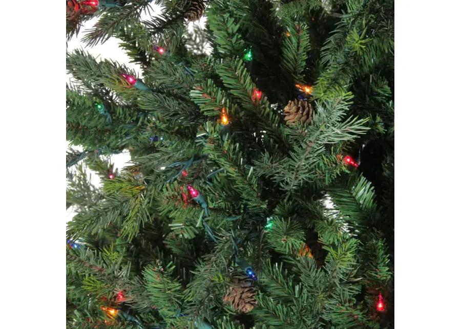 7.5' Pre-Lit Medium Hunter Fir Artificial Christmas Tree - Multicolor Lights