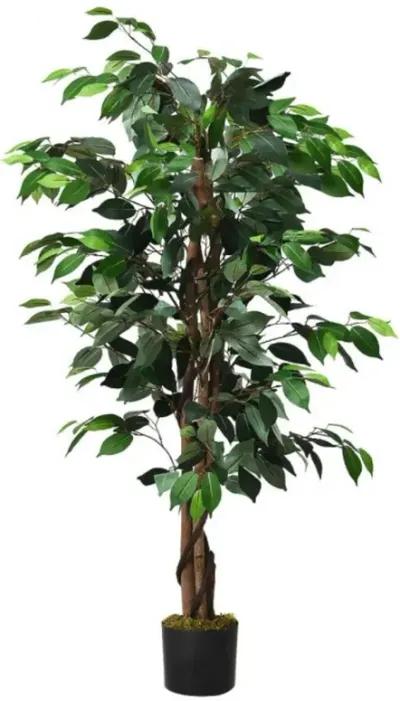 Hivvago 4 Feet In/Outdoor Trunks Artificial Ficus Silk Tree