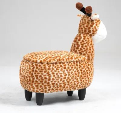 Brown Giraffe Animal Storage Ottoman