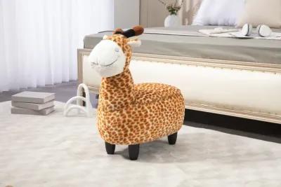 Brown Giraffe Animal Storage Ottoman