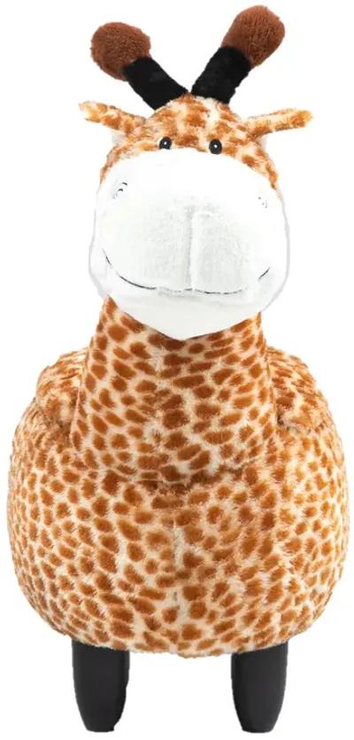 Brown Giraffe Animal Storage Ottoman