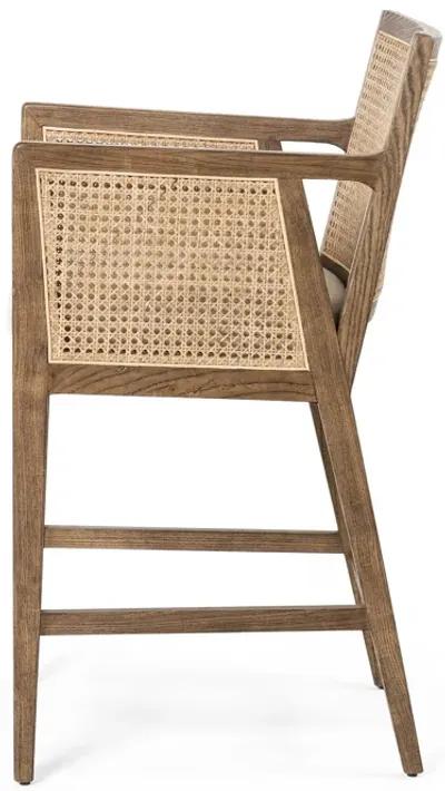 Antonia Cane Arm Counter Stool in Brown