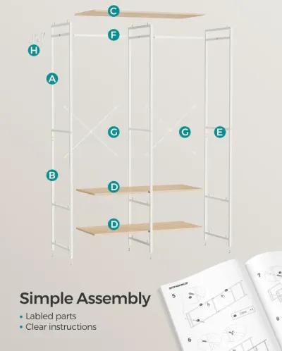 2-Column Clothes Rack with Hanging Rods for Organized Garment Storage