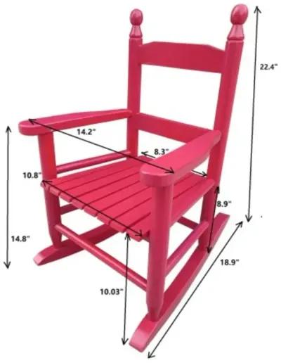 Children's rocking rose red chair- Indoor or Outdoor -Suitable for kids-Durable