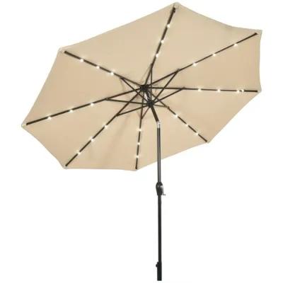 Hivvago 10 Feet Outdoor Patio Umbrella with Bright Solar LED Lights