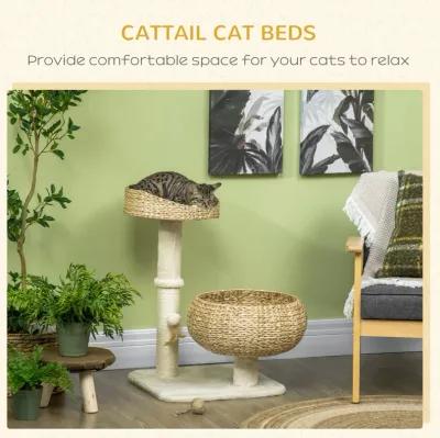 Modern Cat Furniture: 28" Elevated Bed with Sisal Post & Basket Design