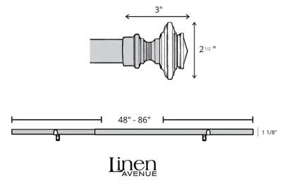 Linen Avenue Glass Square Double Window Curtain Rod Set