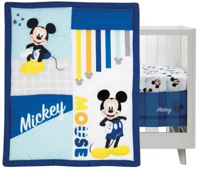 Lambs & Ivy Disney Baby Forever Mickey Mouse 3-Piece Blue Crib Bedding Set