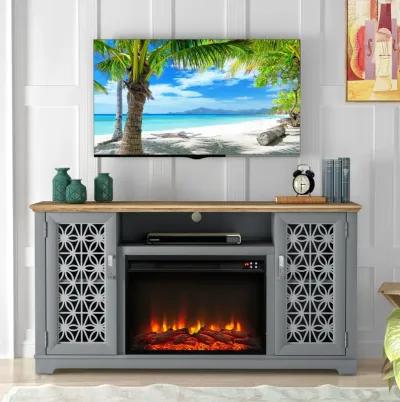 FESTIVO Farmhouse TV Stand with Electric Fireplace for up to 65" TVs