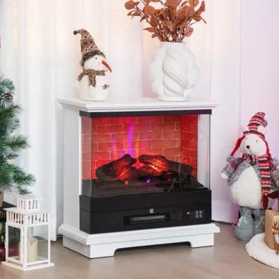 27-Inch Freestanding Electric Fireplace with 3-Level Vivid Flame and Adjustable Thermostat