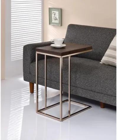 Pedro Expandable Top Accent Table Chestnut and Chrome