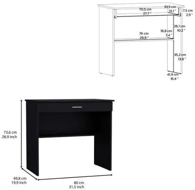 Montana Storage Desk, Spacious Stylish with Drawer and Shelf, Black -Office