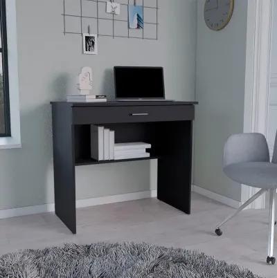 Montana Storage Desk, Spacious Stylish with Drawer and Shelf, Black -Office