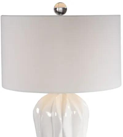 Uttermost Malena Glossy White Table Lamp