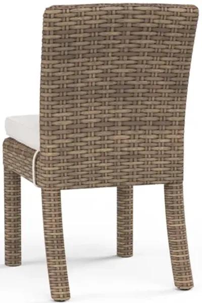 Havana Armless Dining Chair in Canvas Flax w/ Self Welt