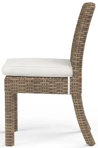 Havana Armless Dining Chair in Canvas Flax w/ Self Welt