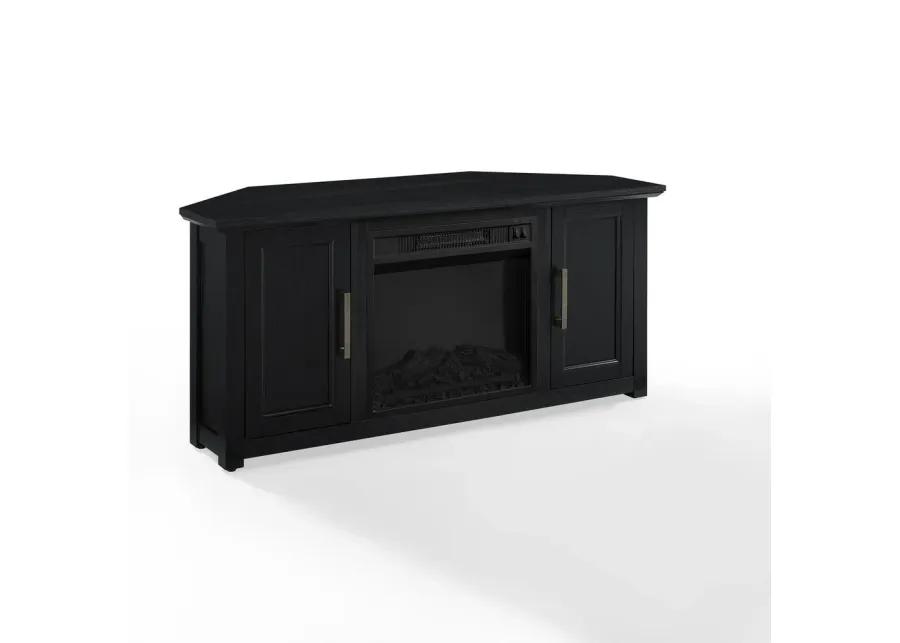 Camden 48" Corner Tv Stand W/Fireplace Black