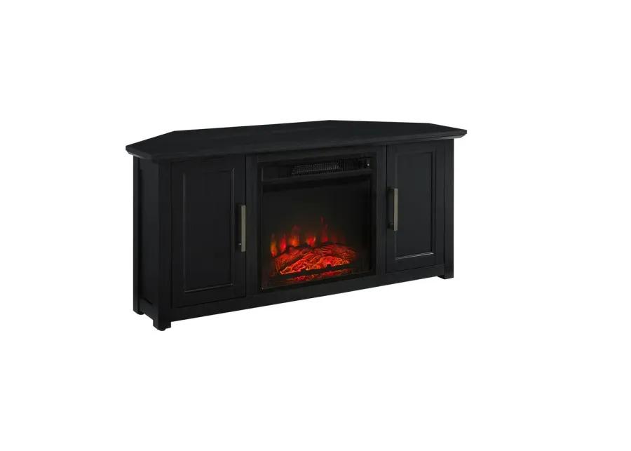 Camden 48" Corner Tv Stand W/Fireplace Black