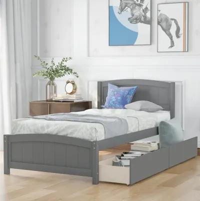 Merax Platform Bed with Two Drawers