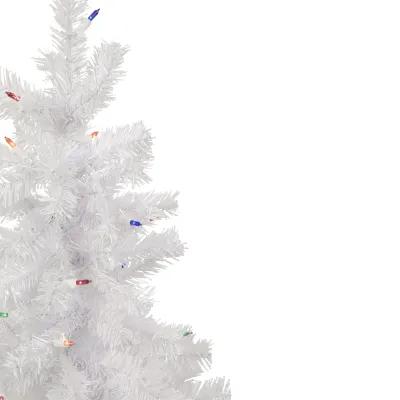 3' Pre-Lit Woodbury White Pine Slim Artificial Christmas Tree  Multi Lights