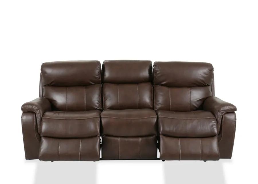 Leather Roll Arm Power Reclining Sofa