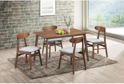 New Classic Furniture Furniture Morocco 5-Piece Mid-Century Wood Dining Set in Gray