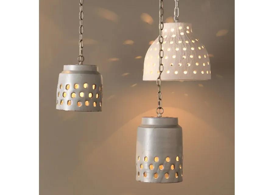 Perforated Short Ceramic Pendant