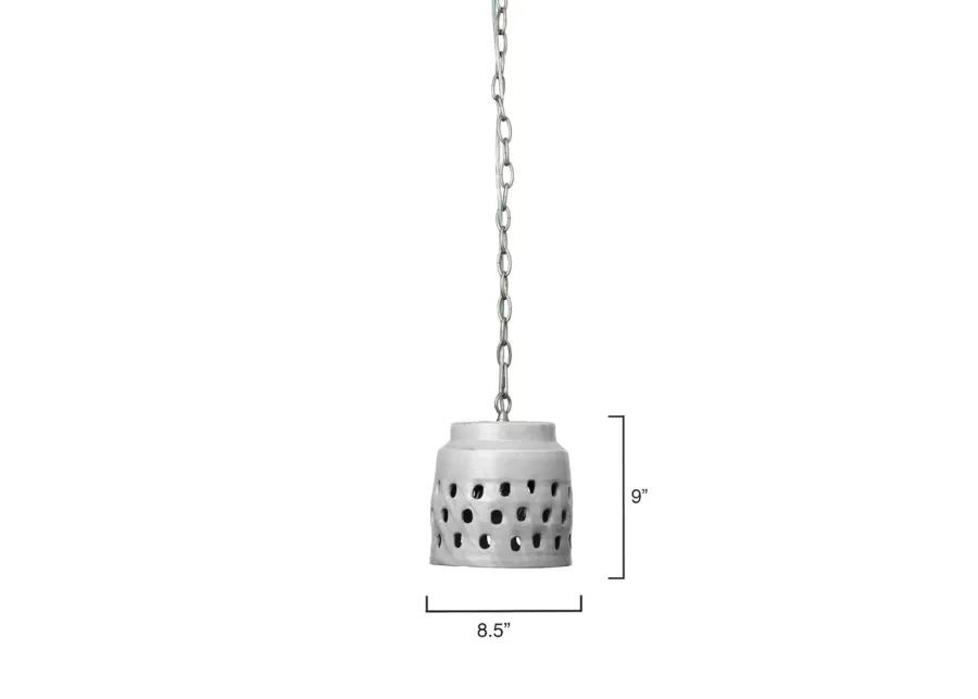 Perforated Short Ceramic Pendant