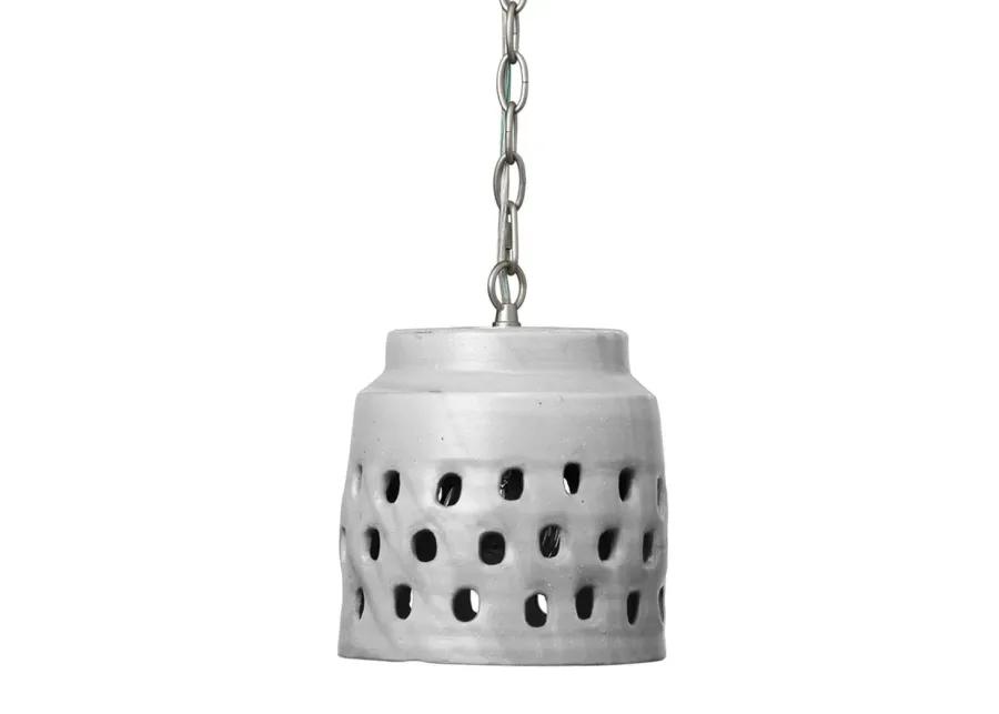 Perforated Short Ceramic Pendant