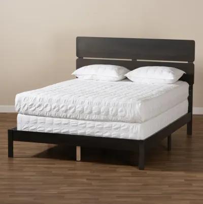 Baxton Studio Anthony Modern Dark Grey Oak Finished Wood King Size Panel Bed