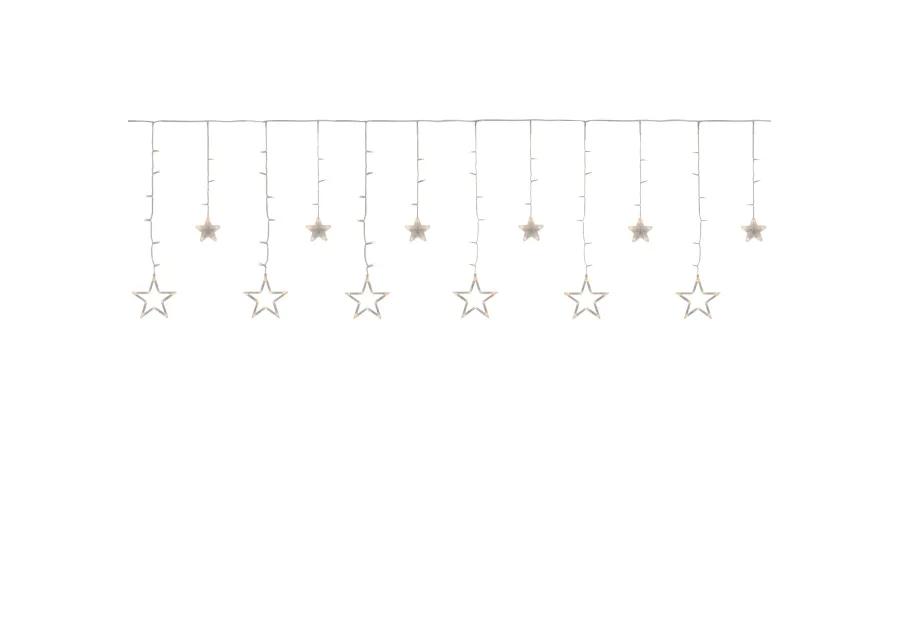 138 Clear LED Star Drop Window Curtain Christmas Lights - 17.75ft Clear Wire