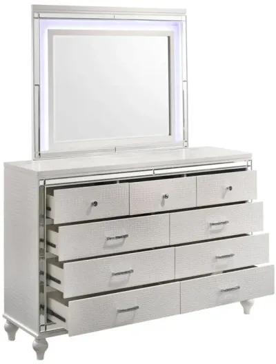 New Classic Furniture Furniture Valentine Solid Wood Dresser with 9 Drawers in White