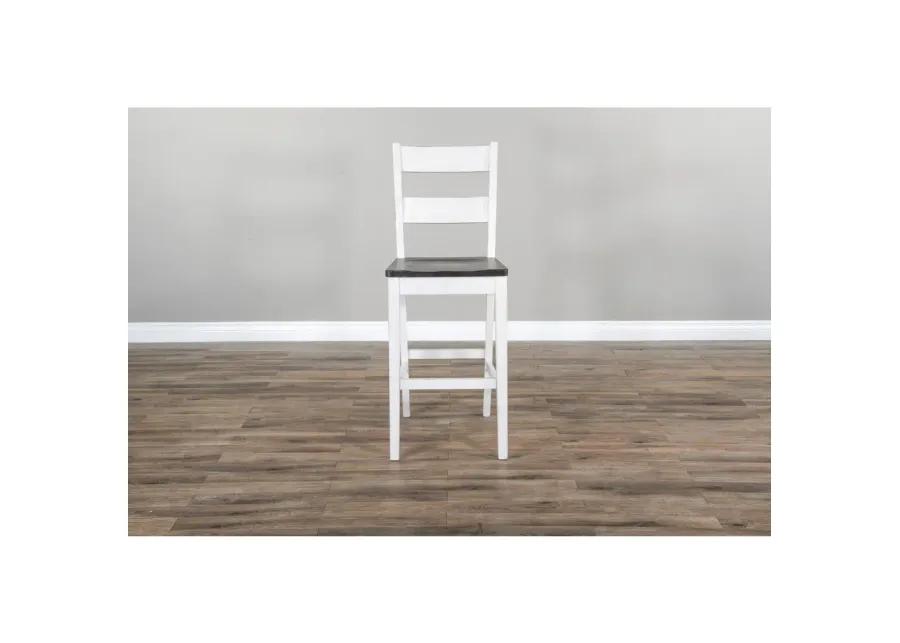 Sunny Designs Solid Wood Ladderback Barstool, Wood Seat