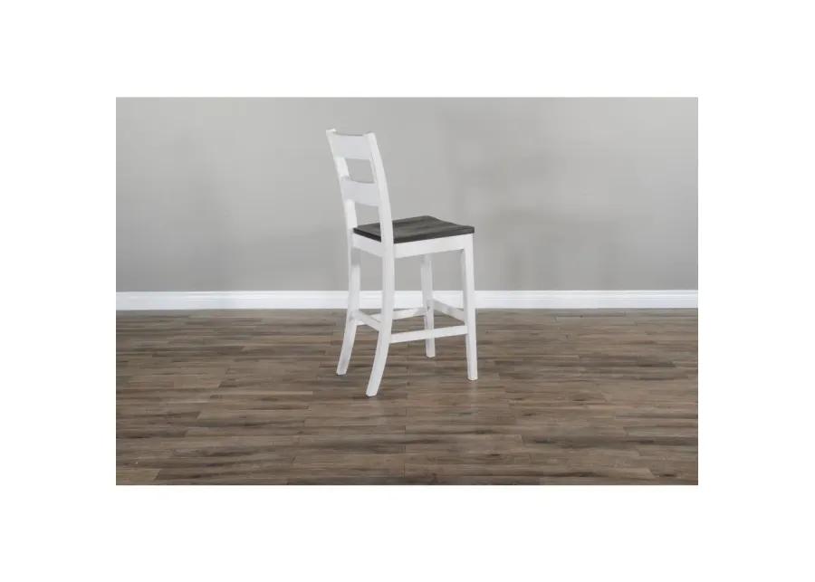 Sunny Designs Solid Wood Ladderback Barstool, Wood Seat