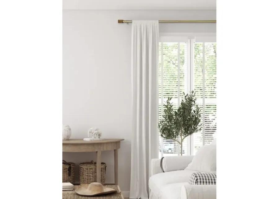 Linen Avenue Wood Rectangle Single Window Curtain Rod Set