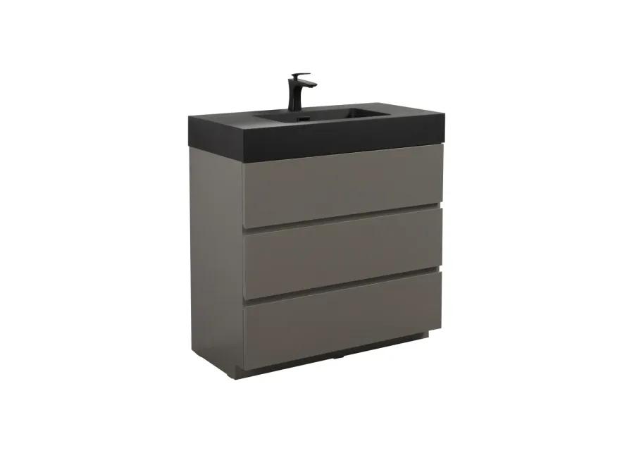 Alice 36" Gray Bathroom Vanity With Large Storage