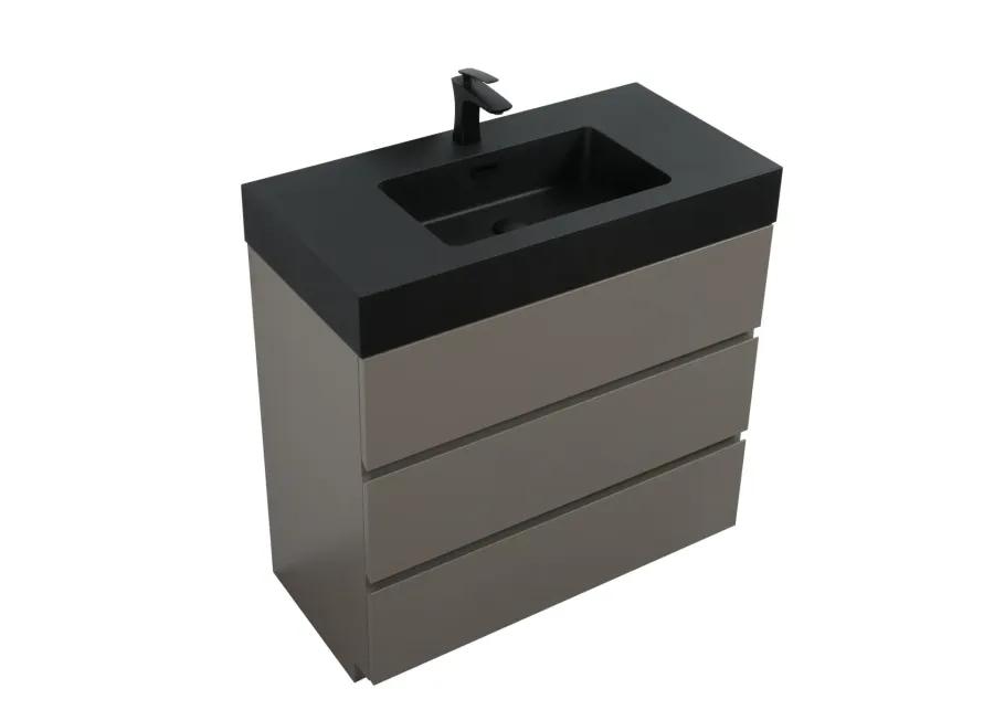 Alice 36" Gray Bathroom Vanity With Large Storage