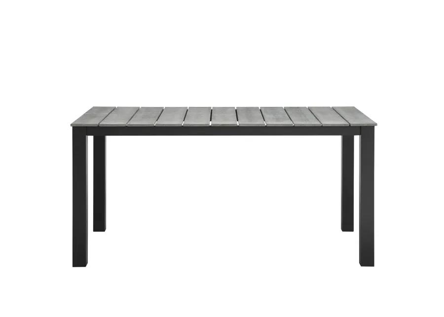 Modway - Maine 63" Outdoor Patio Dining Table Brown Gray