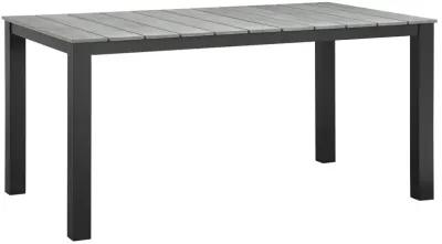 Modway - Maine 63" Outdoor Patio Dining Table Brown Gray