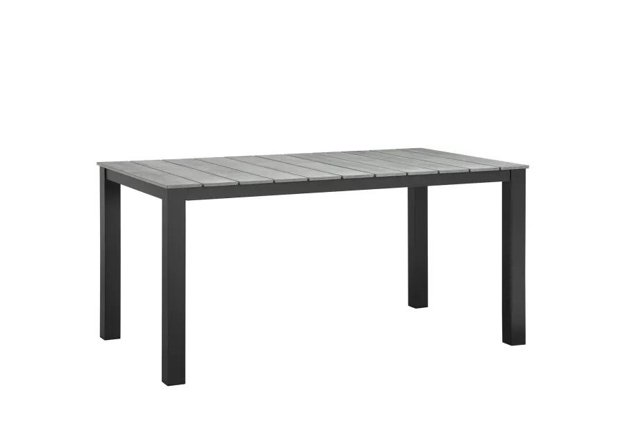 Modway - Maine 63" Outdoor Patio Dining Table Brown Gray